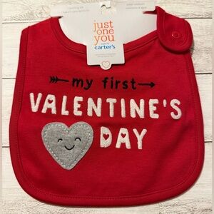 Just One You Carter's My First Valentine's Day Teething Baby Bib